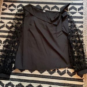 Sheer Black Polka Dot Puff Sleeve Top - SheIn